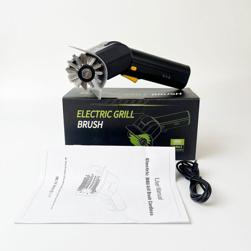 

Rechargeable Electric BBQ Grill Cleaning Brush Cordless Handheld Roller Brush Portable Kitchen Outdoor Cleaner Tool чёрный