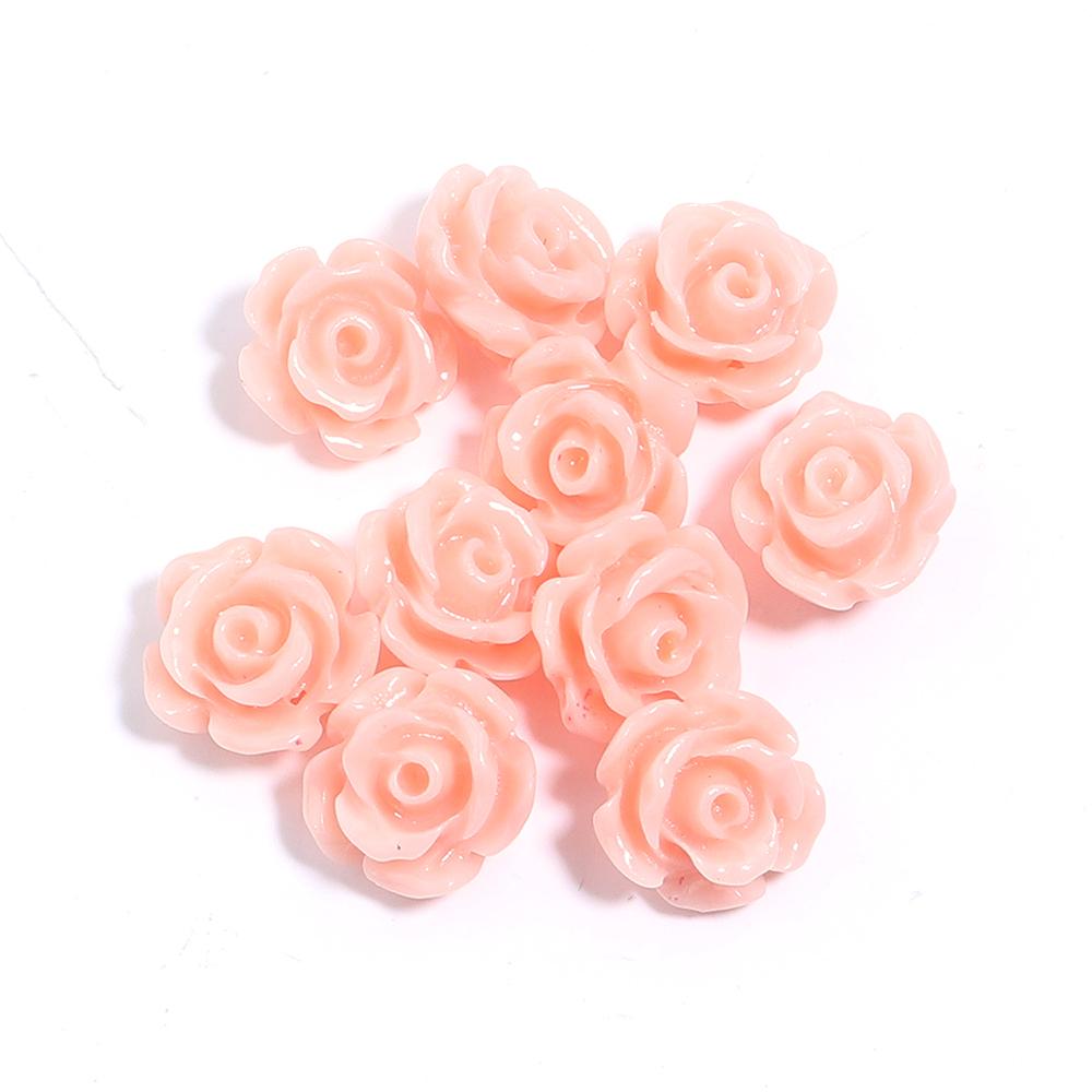 10pcs/lot 6 8 10 12 15mm Colored Resin Beads Imitating Coral Flower Charm Loose Beads For DIY Handmade Fashion Bracelet Necklace