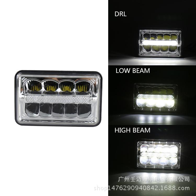 

7-дюймовая квадратная светодиодная фара JEEP Wrangler мощностью 45 Вт с дальним/ближним светом и ДХО Die-cast Aluminum Alloy