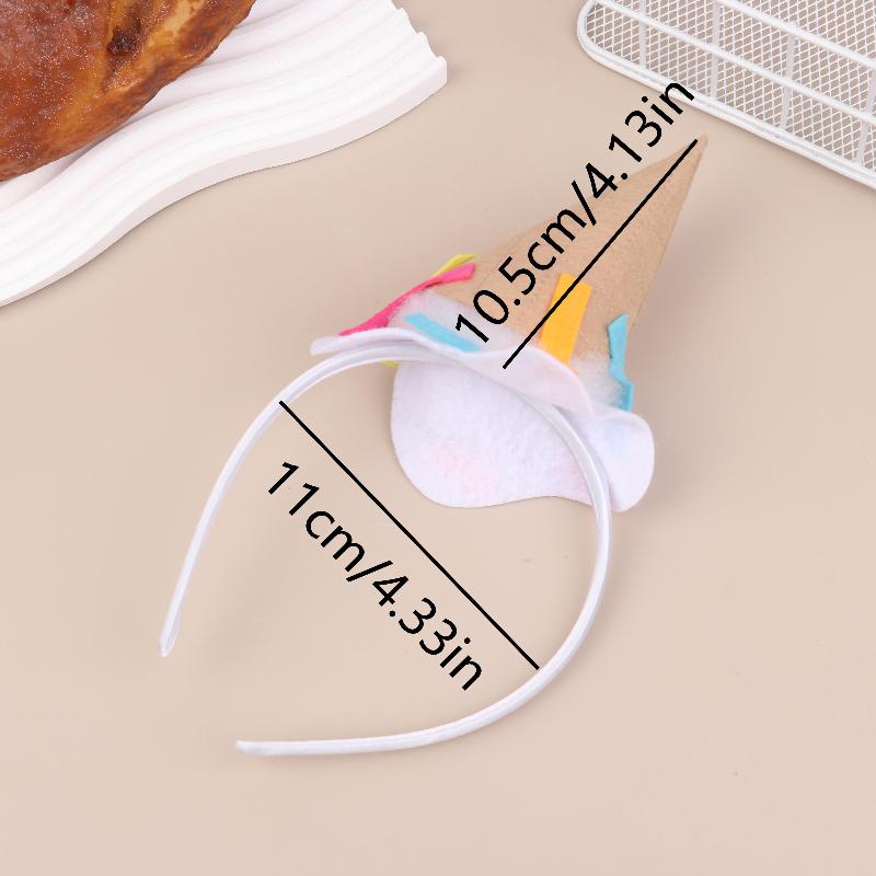 

Cute Creative Ice Cream Cone Hair Band Birthday Party Cosplay Hair Hoop Hair Holiday Costume Accessories For Adults Kids