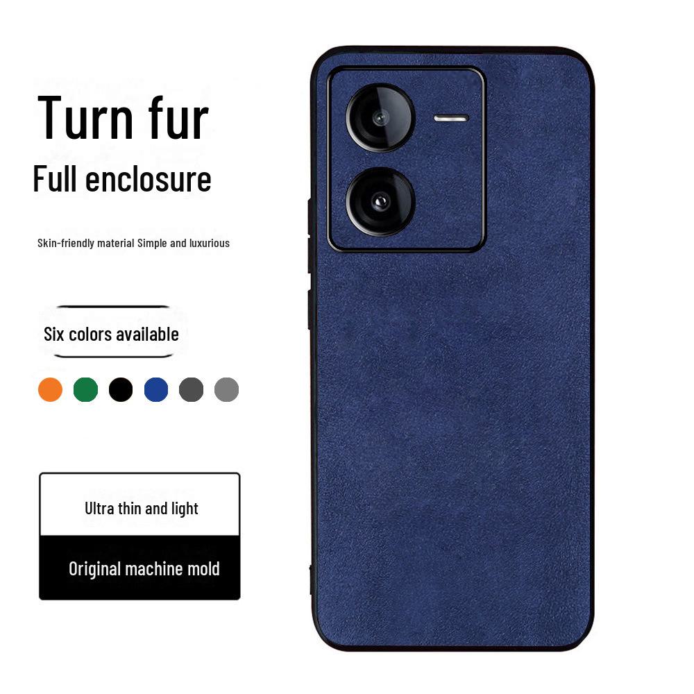 Luxurious Suede Full Package Protective Cover for iQOO Z8/Z7x Mobile Phones. Ultra-thin Design for High-end Protection.