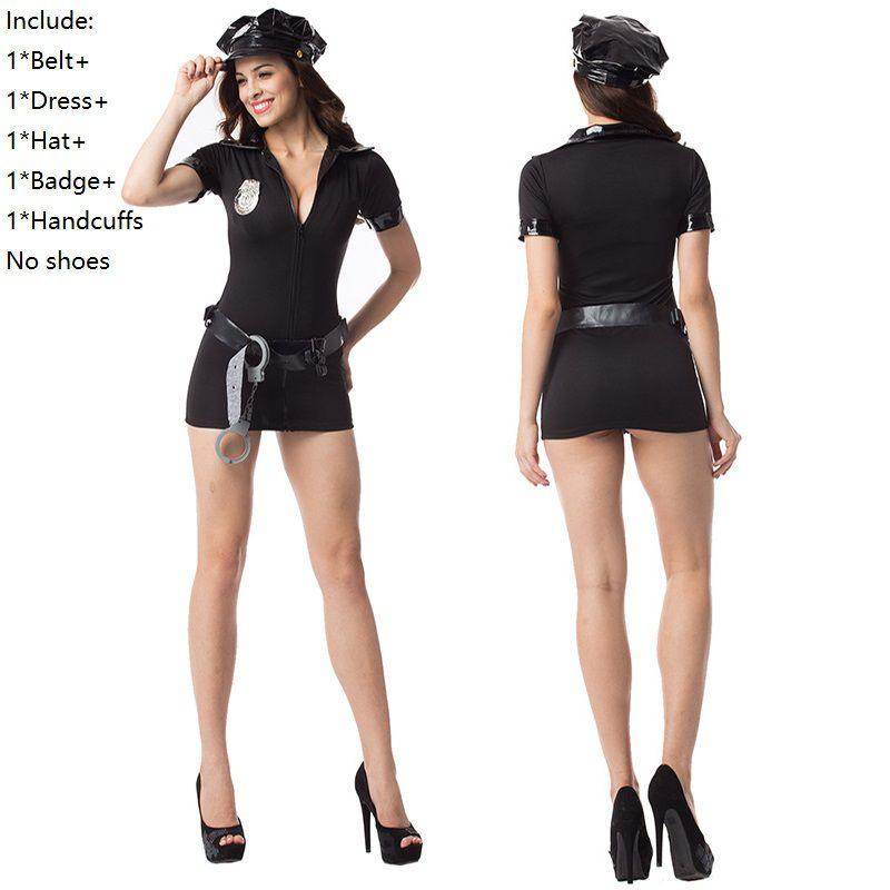 Alluring Sexy Female Cop Uniform Policewomen Costume For Unforgettable Halloween Fun