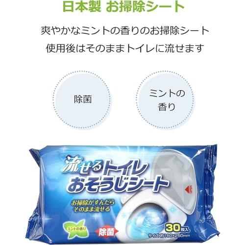 [.co.jp Exclusive] STRIX Design Flushable Toilet Cleaning Wipes, 1200 Sheets (30 Sheets X 40 Packs), Made In Japan, Disinfecting, Refreshing Mint Scen