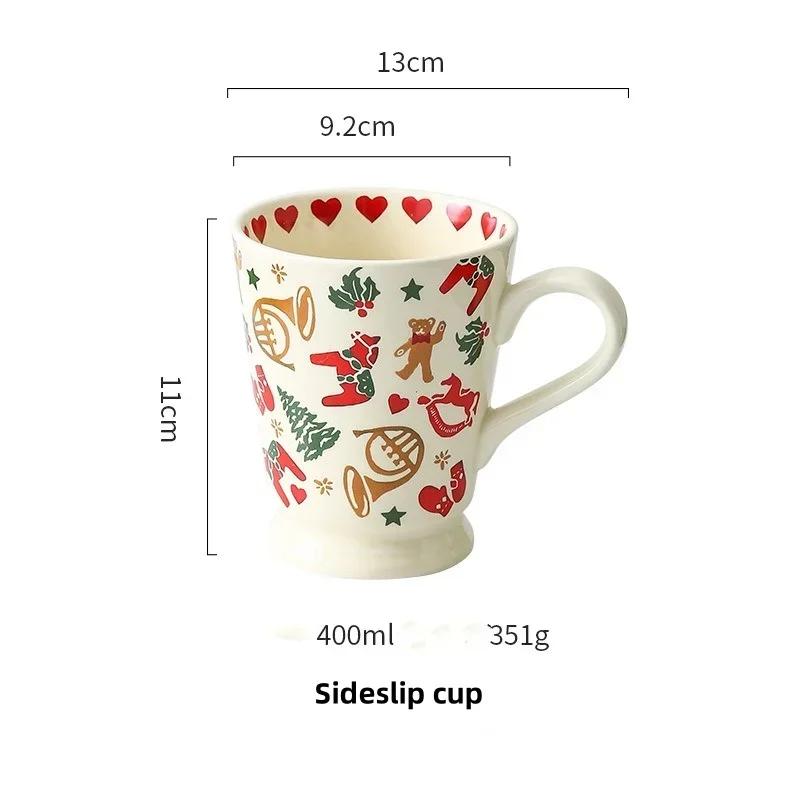 Christmas Creative Retro Ceramic Mugs Christmas Theme Coffee Mug Breakfast Milk Juice Water Tea Cups Household Drinkware Gifts
