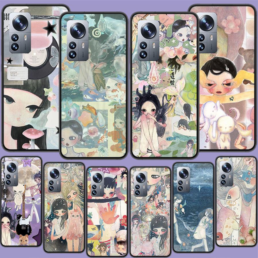 Aya Takano Paintings Phone Case For Redmi Note 13 Pro Plus 14 Pro+ 12S 12 11S 11T 11E 11 10S 10 9S 9 Xiaomi Capa TPU