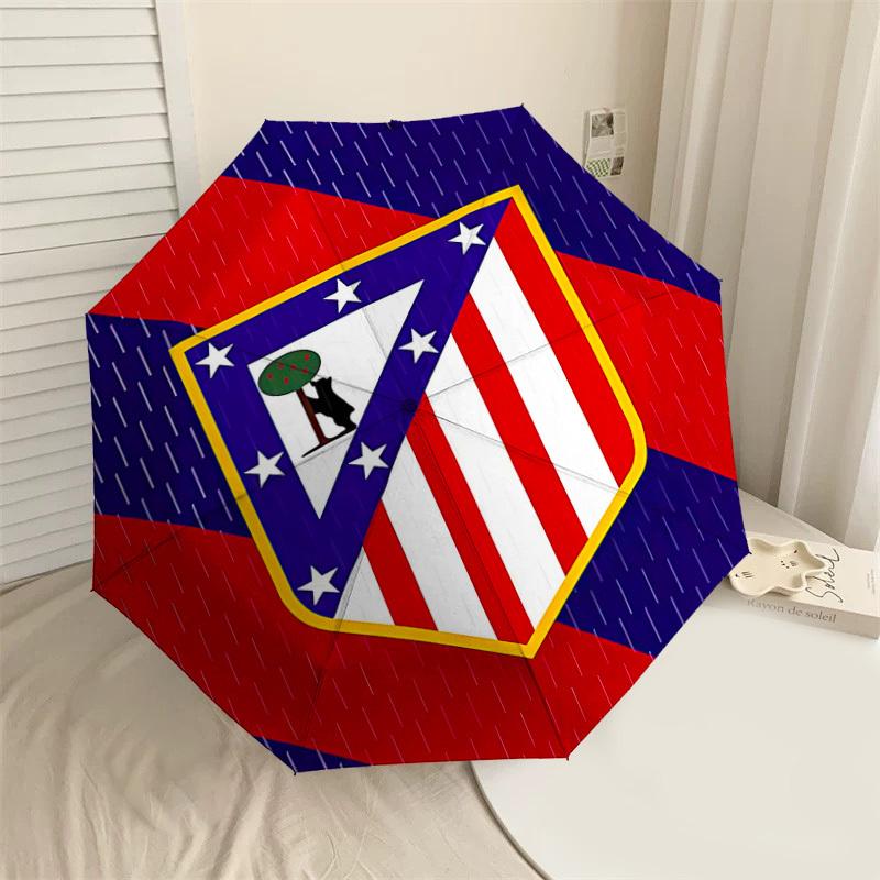 

1PC Atletico Madrid Umbrella-8-Rib Reinforced, Automatic Open, Lightweight & Durable, Cute Fashion Accessory for Outdoor-Y0370
