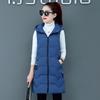 IELGY mid-length down cotton vest women's autumn and winter new style Korean hooded cotton vest warm vest waistcoat