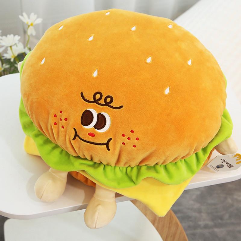 Creative Cartoon French Fry And Burger Plush Pillow Toy Super Soft Stuffed Animal Gift