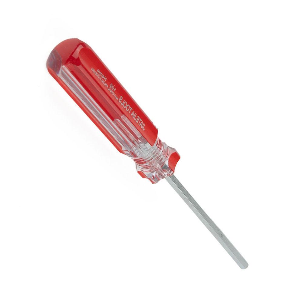 Hexagon Screwdriver Silver+Red Single Flat Head Hex Steel Toys