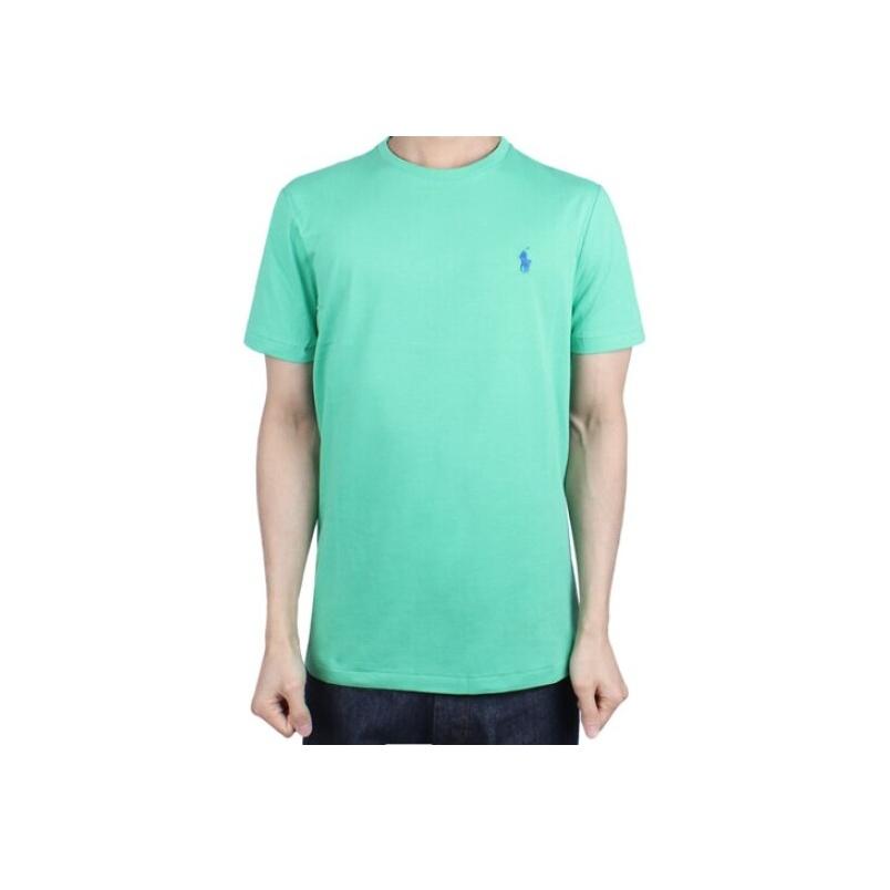 

Polo Ralph Lauren однотонная футболка с круглым вырезом и логотипом, приталенная, с коротким рукавом, мужские топы, зеленый цвет 710671438-343 XL