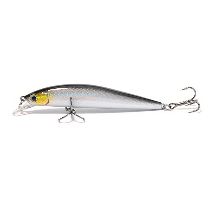 White Minnow Long Cast Lure with Suspension Beads for Night Freshwater Fishing