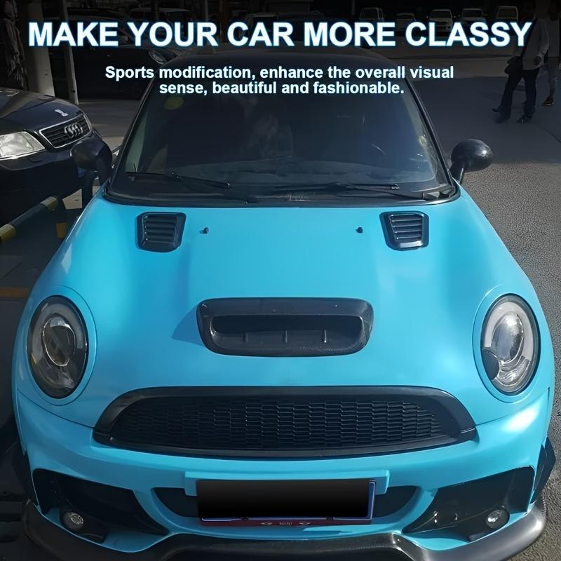 2pcs Car Hood Vent Decoration Universal Engine Hood Intake Grille - Suitable for Car Hood Ventilation, Carbon Fiber with Bright