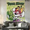 Custom Name diddl Wall Tapestry Aesthetic Wall Hanging Printed Fabric Blanket Decorative Tapestries for Bedroom Living Room Home Decor
