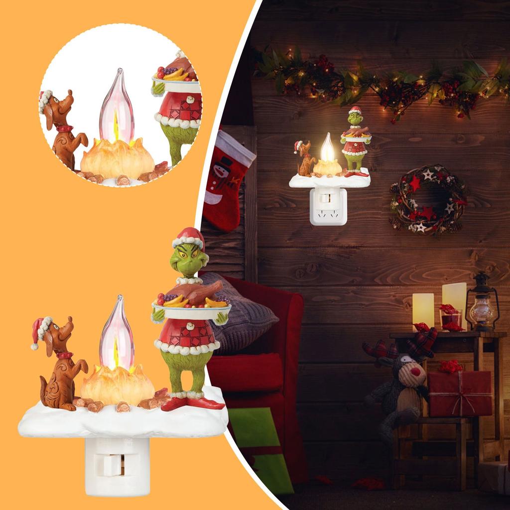 Flickering Nightlight, LED Faux Fire  Lamp,Halloween  Bedroom Night Light Indoor Decorations Gifts For Family, Friends, Kids