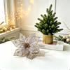 Luxurious and Sophisticated Christmas Flower Gold Powder Border Imitation Flower Wedding Decoration Set for Christmas Decoration.