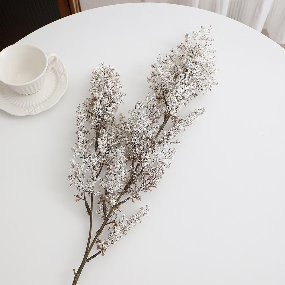 Wabi-Sabi Style Frosted Green Plants: High-End Artificial Flowers for Artful Arrangement & Photography Props