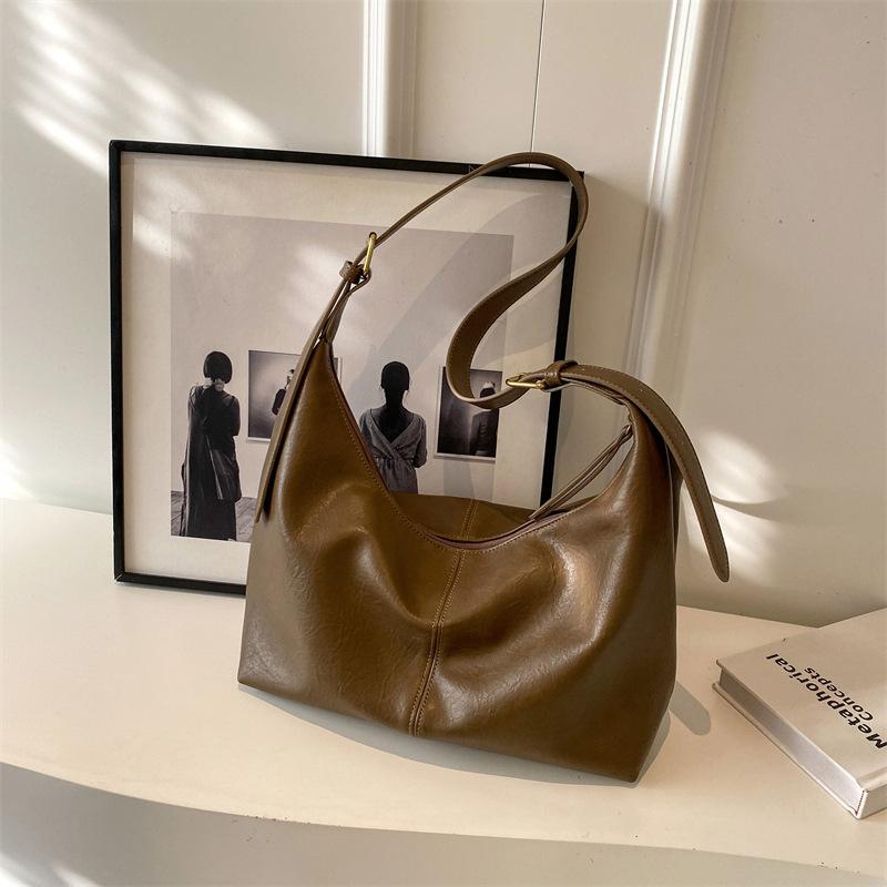 Luxusní velkokapacitní taška, módní crossbody taška, ležérní všestranná taška přes jedno rameno, jednoduchá taška do kbelíku