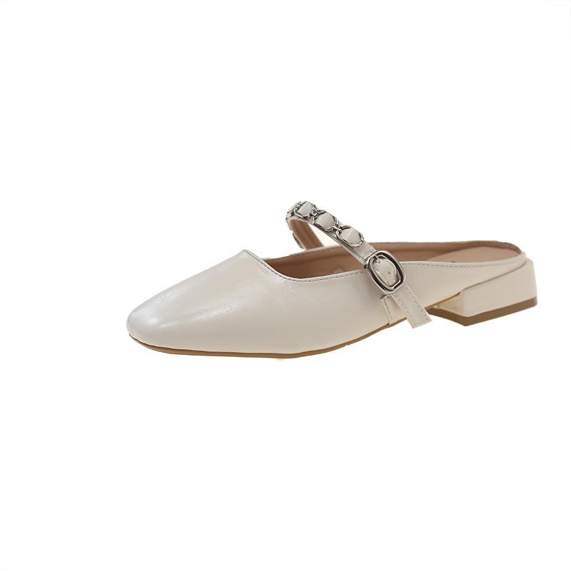 2025 Spring/Summer Women's Low Heel Retro Chain Slippers