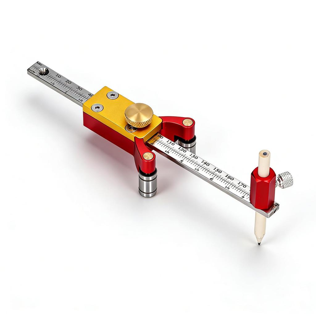 3 In 1 Woodworking Marking Gauge Parallel Line Scriber Arc Line Drawer Height Gauge Inch Measuring Tool