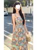 Early Summer Seaside Vacation Floral Suspender Dress Children's Summer New Dopamine Beautiful French Dress