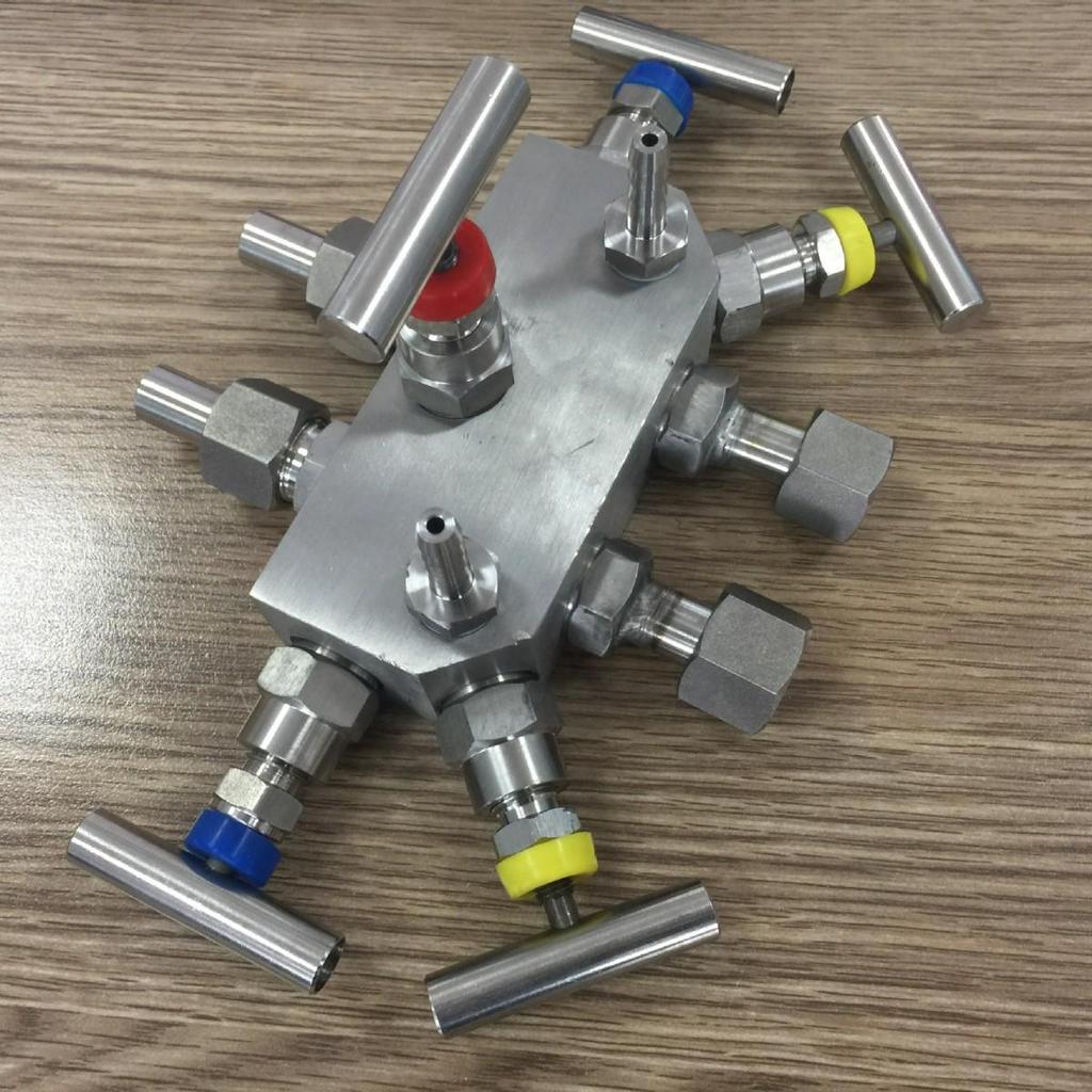 Stainless Steel Differential Pressure Gauge with Five-Valve Manifold