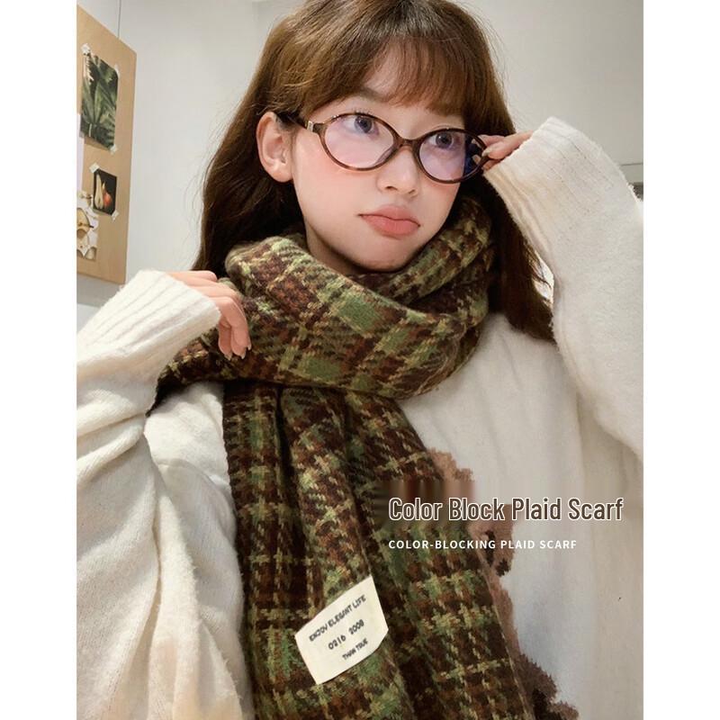 

Women s Plaid Scarf and Shawl One Size (190*65cm)