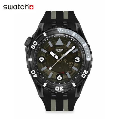 Swatch SCUBAQUA BLACK SEA NETTLE SSCU09B100 Herrenuhr Quarz Analog 10 ATM Wasserdicht Größere Größe Schweizer Marke Stilvolles Geschenk.