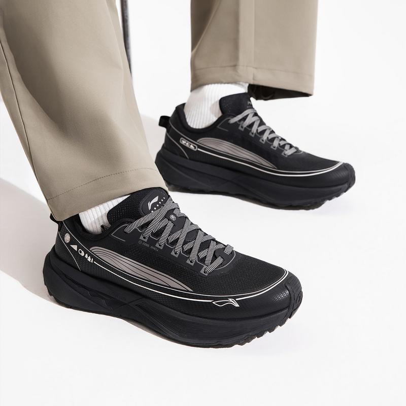 Li Ning CF Outdoor Comfortable Wear-Resistant Reflective Rebound Low-Top Hiking Shoes Unisex Hiking Shoes Black AHTV041-6