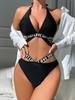 European & American Sexy Lingerie: Hollow Halter Neck Bra and Panties Set