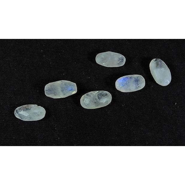 6X12MM Natural Rainbow Moonstone Briolette Cut Oval Gemstone 5Pcs Lot RML-507