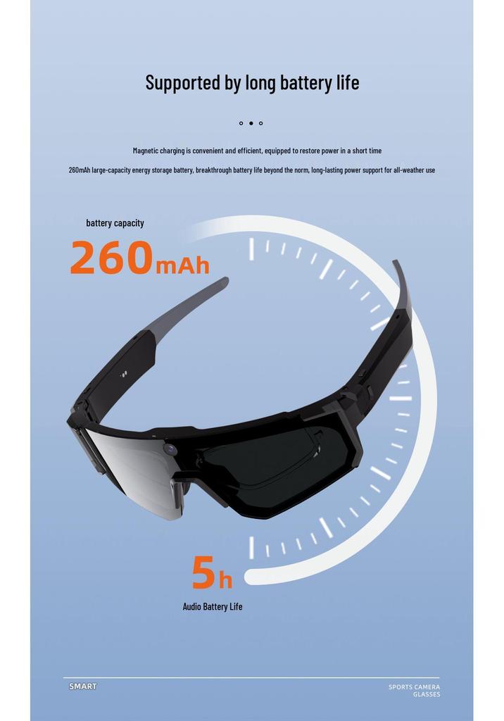 AI Smart HD Video Recording Cycling Glasses: Anti-Shake, Horizontal & Vertical Capture