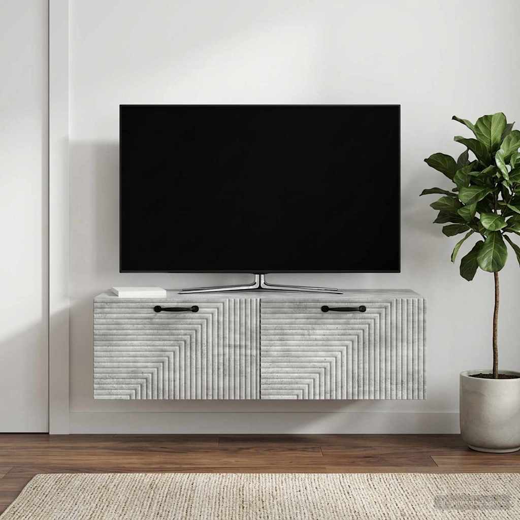 Wall Mounted TV Cabinet Concrete Grey 98 x 41 x 30 cm