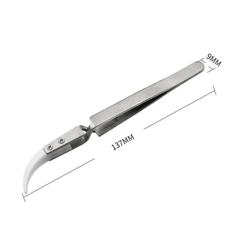 

Пинцеты Профессиональные Керамические Ручка из Нержавеющей Стали Кислотостойкие Исследования Silver B