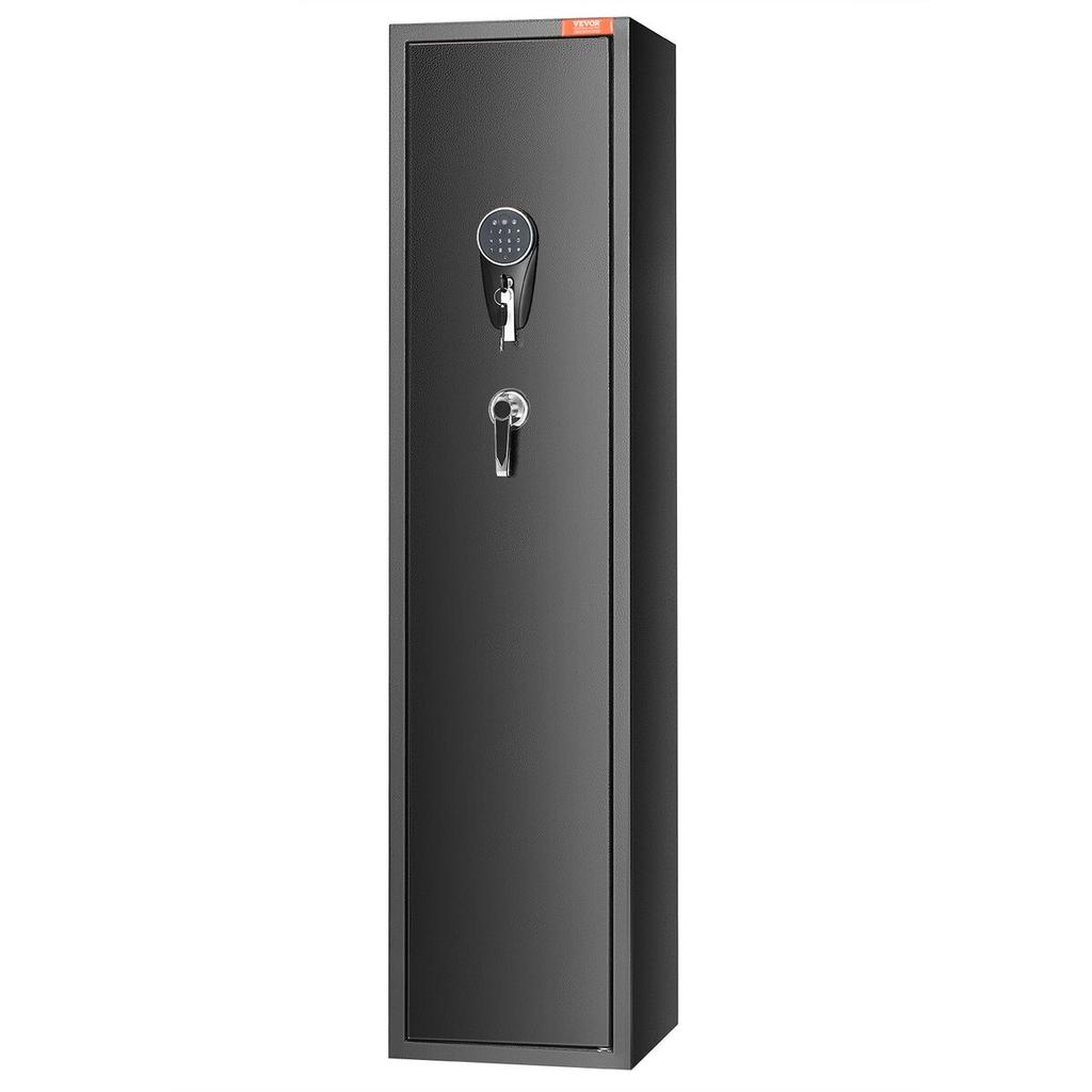 7-8 Rifles Gun Safe, Rifle Safe with Digital Keypad & Lock, Gun Storage Cabinet for Shotguns with Built-in Storage Locker, Removable Storage Shelf for