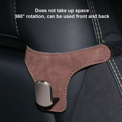 2Pcs Hanging Car Seat Back Hooks Invisible Flip Fur Leather Auto Headrest Hanger Strong Load-Bearing 3 Colors