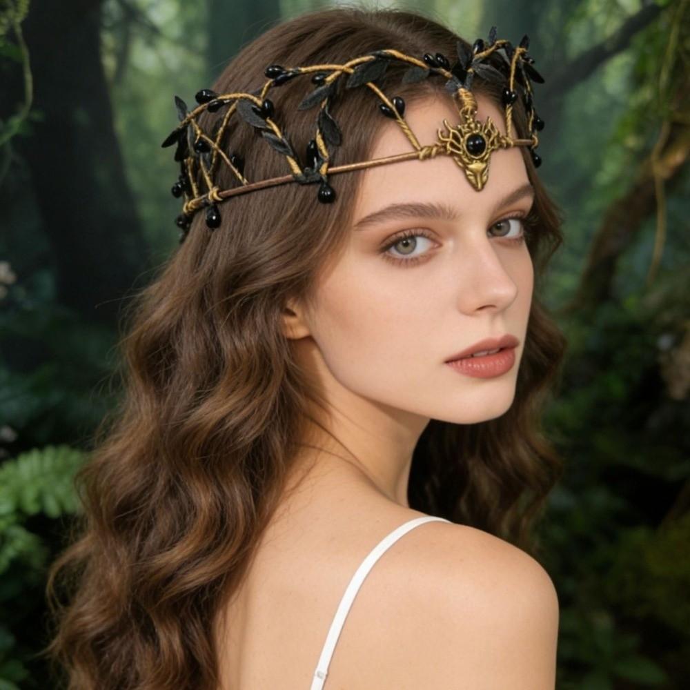 Couronne Diadème Elfique Fantaisie Headpiece de Fée Tiara d'Elfe Fee Cosplay Hallowmas