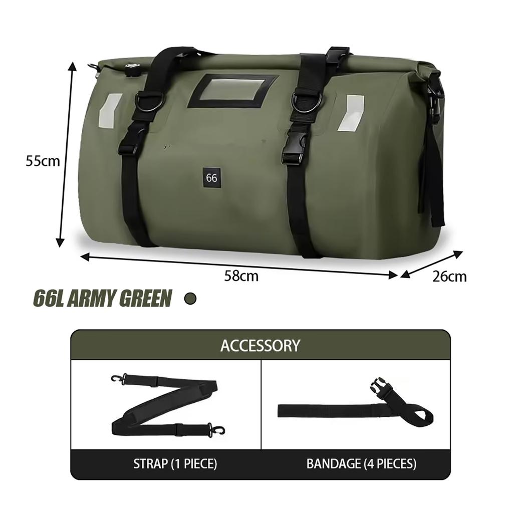 Motorcycle Bag Waterproof Rear Backpack Motocross Luggage Bag Touring Biker Tail Bag Night Reflective