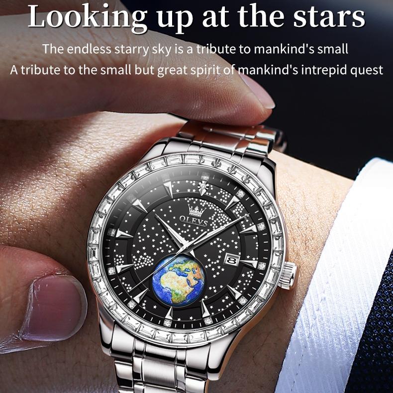 OLEVS Brand Watches New Star Luminous Quartz Watch Fashion Fashion Men's Watch Men's Watch