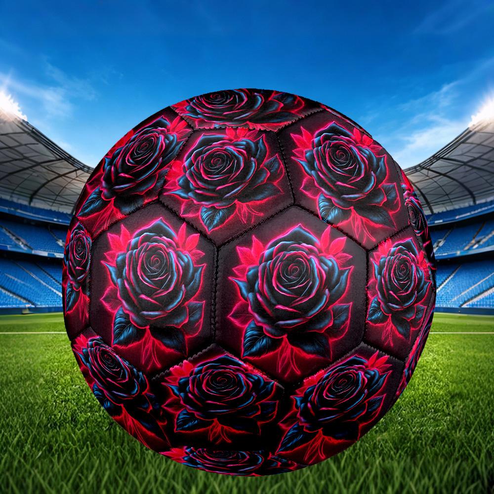 1pc Neon Rose Bloom Size 5 Soccer Ball Professional Match Training Football Indoor &Outdoor Sports Ball Lightweight Durable m6516