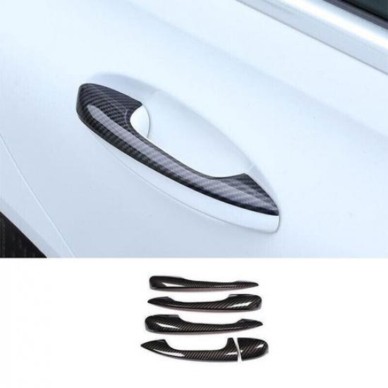 Exterior Side Door Handle Cover Trim Fit For Benz GLB 2020-2022 ABS Carbon Fiber