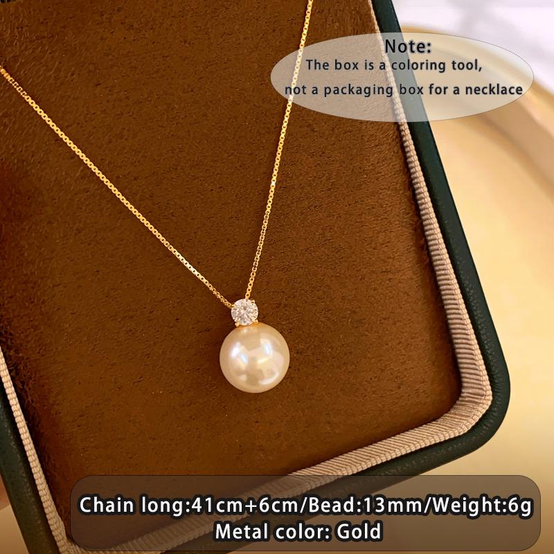 

Minimalist Plated 18K Gold Color Pearl Pendant Necklace For Women s Collarbone Chain Jewelry Accessory 2026 New Fashion Style