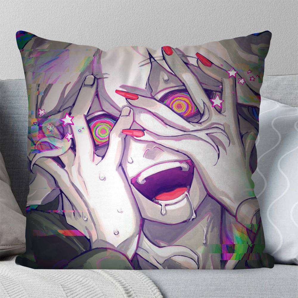 Nagito Komaeda Anime DDanganronpa Pillow Case Fashion Square Pillowcase Bedroom Sofa Room Ins Decoration Leisure