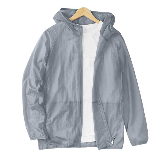 בגדי הגנה מפני השמש צבע אחיד דקים במיוחד נושמים שרוולים ארוכים רפויים עמידים בפני קרינת UV קרדיגן קיץ ספורט חוץ דיג מעיל עם קפוצון בגדי גברים