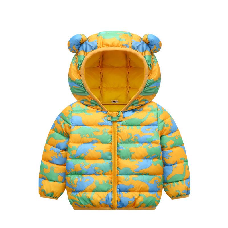 2025 Autumn/Winter Cartoon Style Kids' Down Cotton Jacket - Unisex Lightweight Baby Outerwear