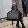 Women'S Crocodile Pattern Document Handbag Large Capacity Retro Multi-Partition Shoulder Messenger Bag