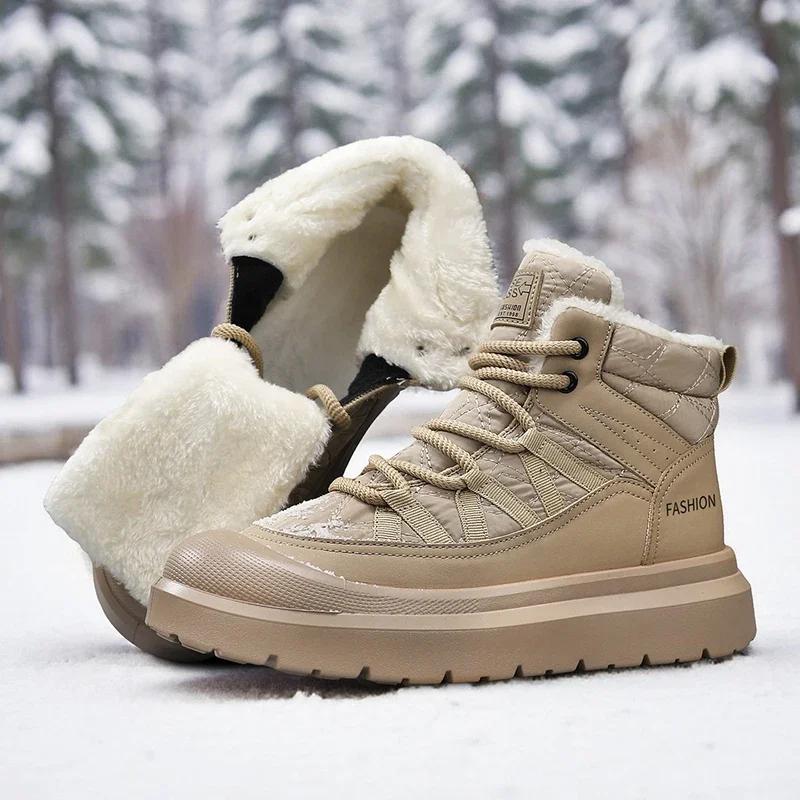 Winter Snow Boots for Male Add Velvet Non-Slip Ankle Boots Men's Soft and Comfortable Sneakers Sports and Leisure Wear-resistant
