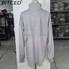 BITCED Women's Fashion Pullover Sweatshirt Fall Solid Color Zipper V-Neck Hoodie