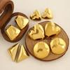 European and American Niche Style Classic Love Stainless Steel Stud Earrings Geometric Large Gloss Surface Polished K Gold
