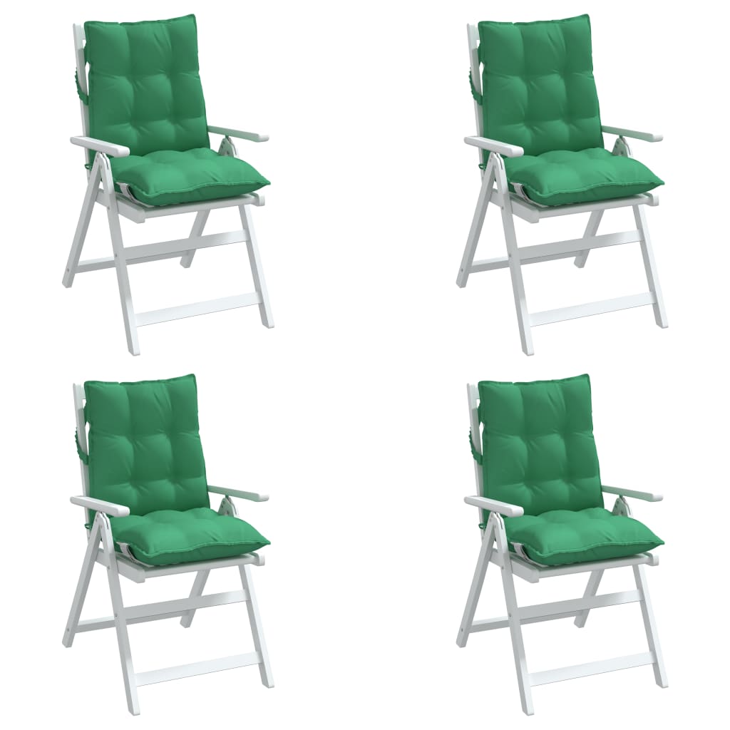 Low Back Chair Cushions 4 Pcs Green Oxford Fabric