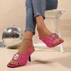 Sandale Clasice de Vară pentru Femei Sandale Noi Decorative Metalice de Înaltă Calitate Sandale de Banchet la Modă Pantofi de Damă cu Toc Înalt la Modă